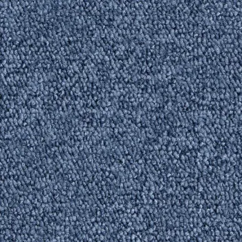 Wohnraum mit Vorwerk Rondo Teppichboden in Blau – klassische Farbgebung, strukturierte Oberfläche, solide Verarbeitung